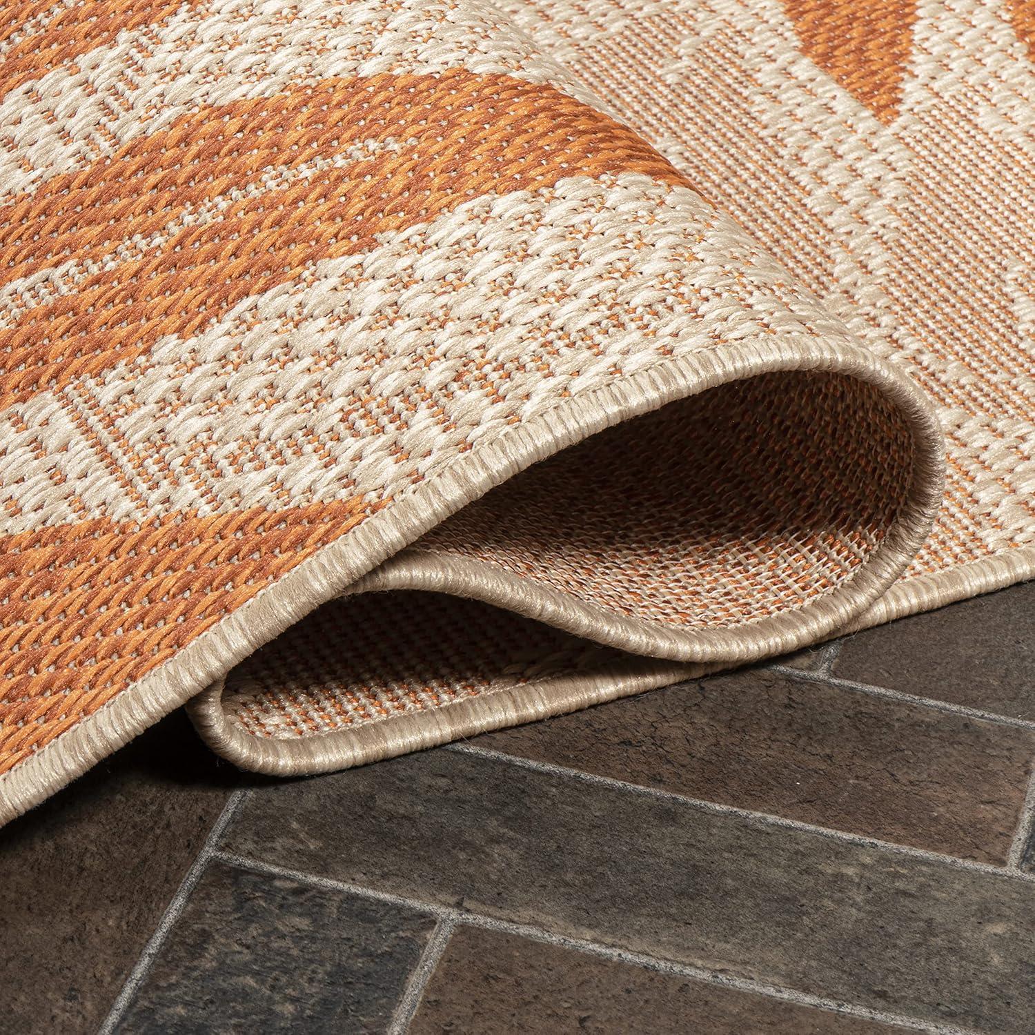 imageJONATHAN Y Tropical Palm Leaf Indoor Outdoor Runner Rug 2X8 CreamOrange Havana for Backyard Patio Porch EasyCleaning High Traffic PetFriendly NonShedding SMB208A28CreamOrange