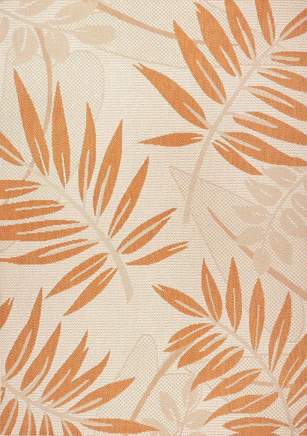 imageJONATHAN Y Tropical Palm Leaf Indoor Outdoor Runner Rug 2X8 CreamOrange Havana for Backyard Patio Porch EasyCleaning High Traffic PetFriendly NonShedding SMB208A28CreamOrange