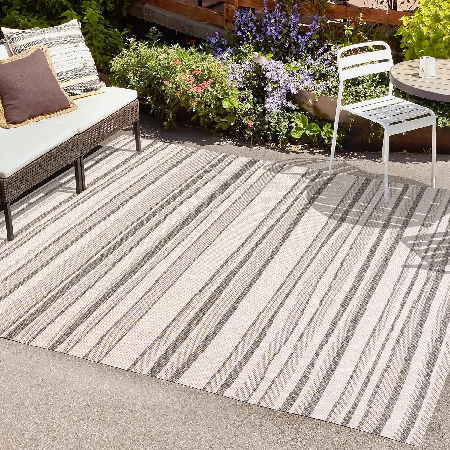 imageJONATHAN Y Wavy Stripe Indoor Outdoor Runner Rug 2X8 OrangeCream Castara Modern for Backyard Patio Porch EasyCleaning High Traffic PetFriendly NonShedding SMB205B28CreamDark Gray