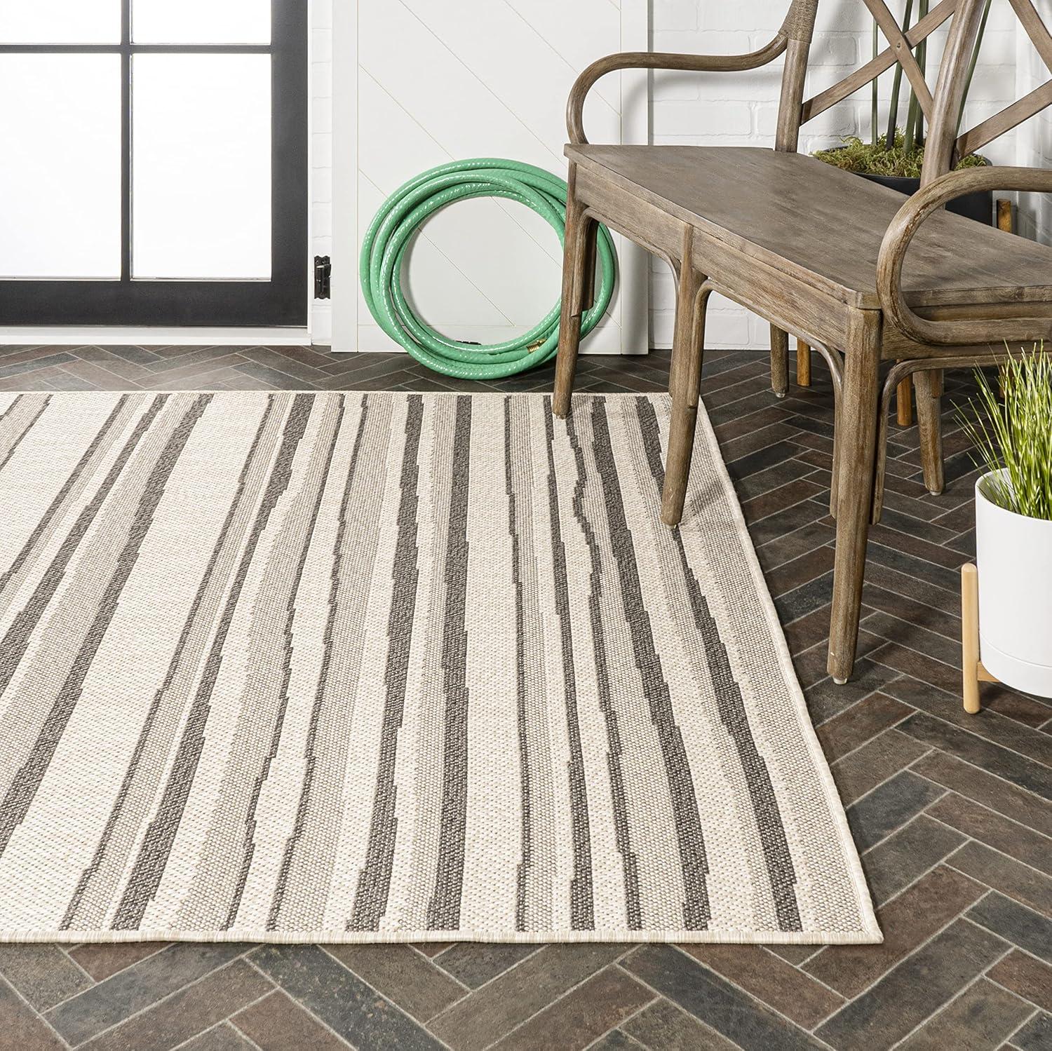 imageJONATHAN Y Wavy Stripe Indoor Outdoor Runner Rug 2X8 OrangeCream Castara Modern for Backyard Patio Porch EasyCleaning High Traffic PetFriendly NonShedding SMB205B28CreamDark Gray