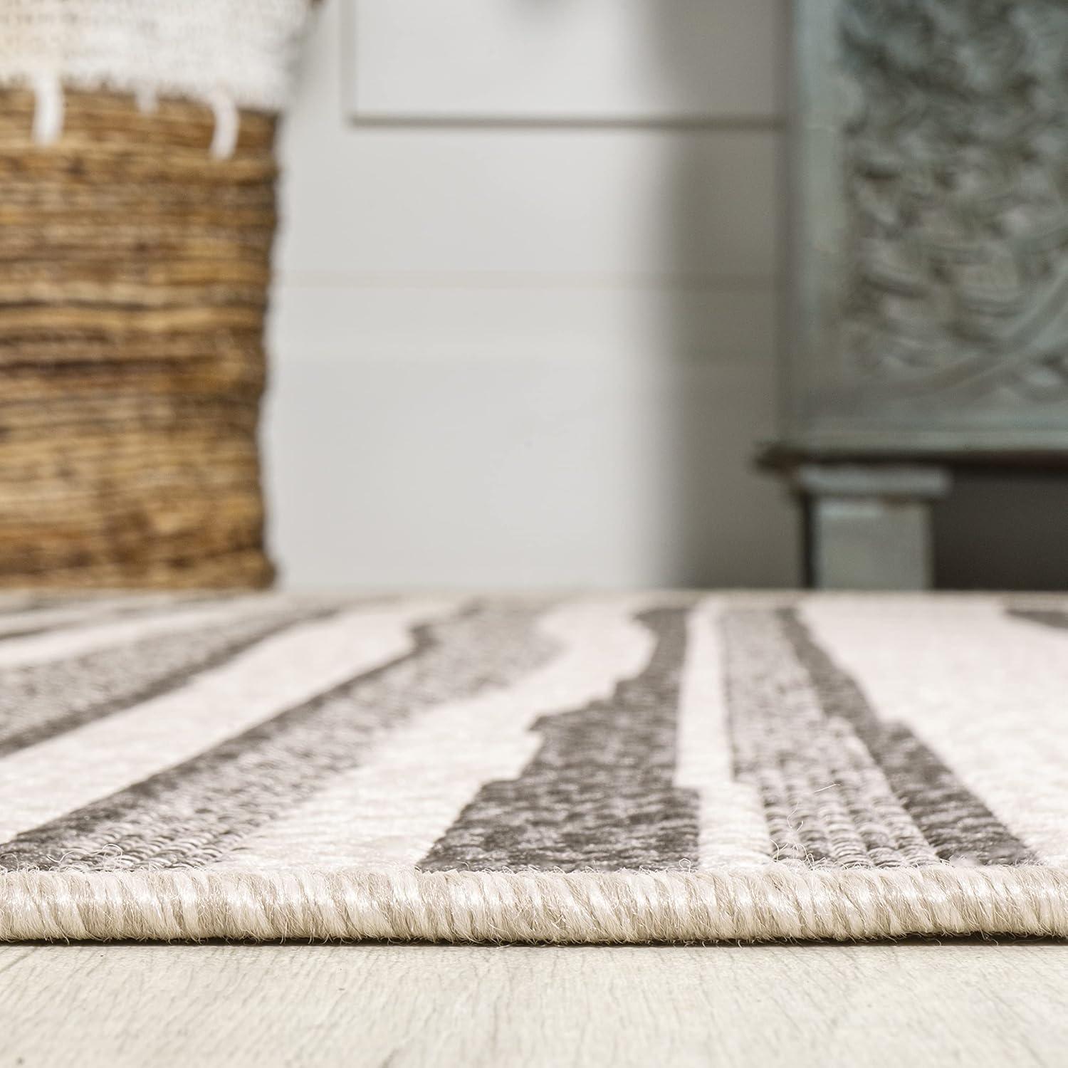 imageJONATHAN Y Wavy Stripe Indoor Outdoor Runner Rug 2X8 OrangeCream Castara Modern for Backyard Patio Porch EasyCleaning High Traffic PetFriendly NonShedding SMB205B28CreamDark Gray