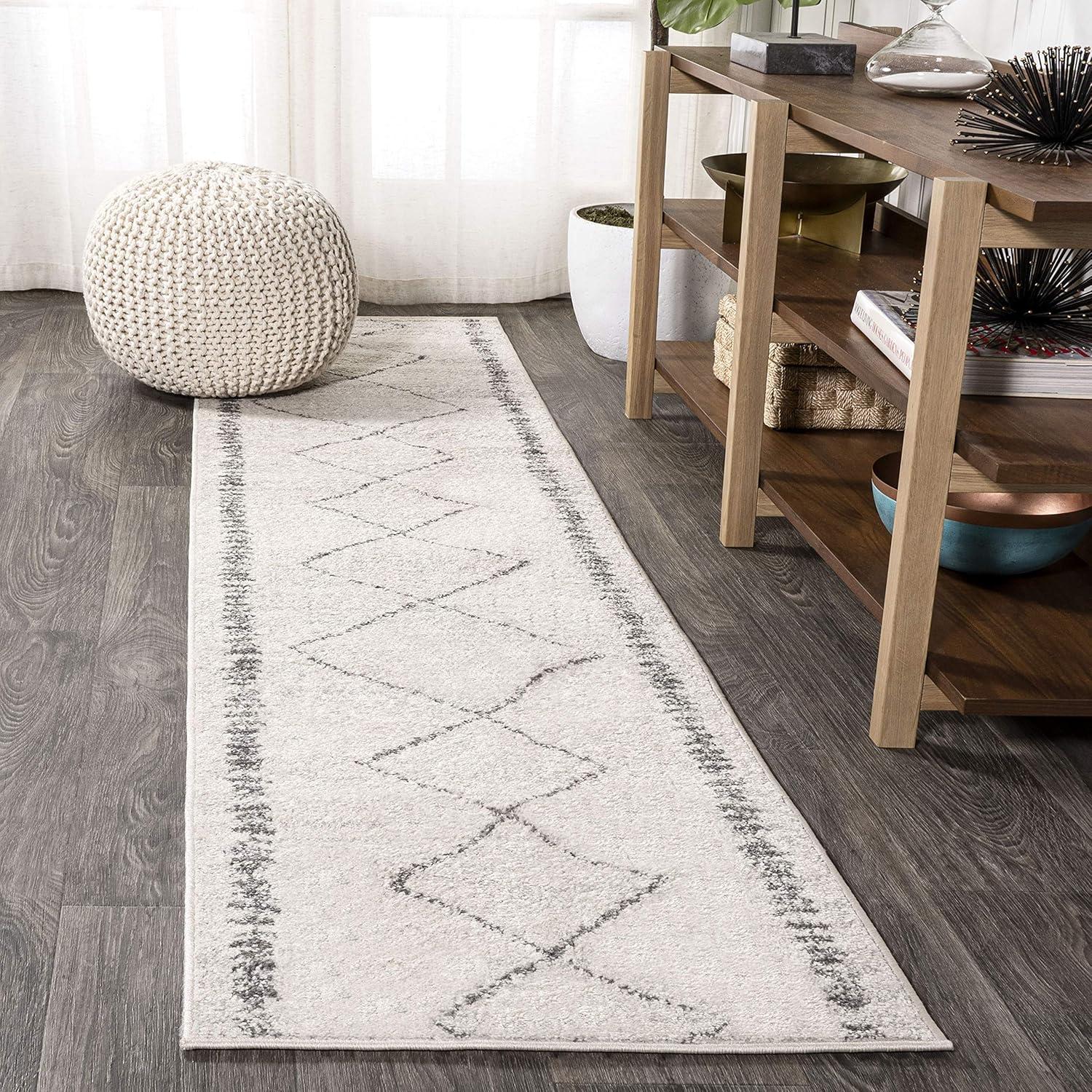 imageJONATHAN Y Zaina Moroccan Beni Souk CreamBlack Indoor Area Rug 8x10 Contemporary Modern EasyCleaning for Living Room Bedroom Kitchen Pet Friendly NonShedding MOH203A8CreamGray