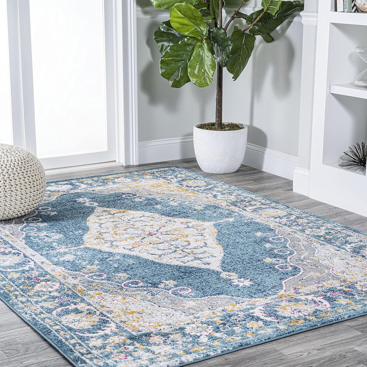 imageJONATHAN Y Zelda Bohemian Cottage Medallion TurquoiseGray Runner Rug 2x8 Traditional Vintage EasyCleaning for Living Room Bedroom Kitchen Pet Friendly NonShedding MDP213A28TurquoiseGray