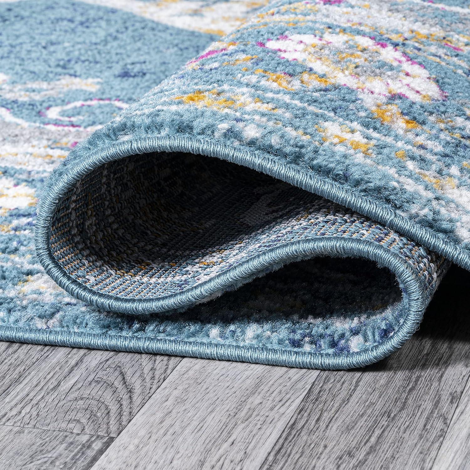 imageJONATHAN Y Zelda Bohemian Cottage Medallion TurquoiseGray Runner Rug 2x8 Traditional Vintage EasyCleaning for Living Room Bedroom Kitchen Pet Friendly NonShedding MDP213A28TurquoiseGray