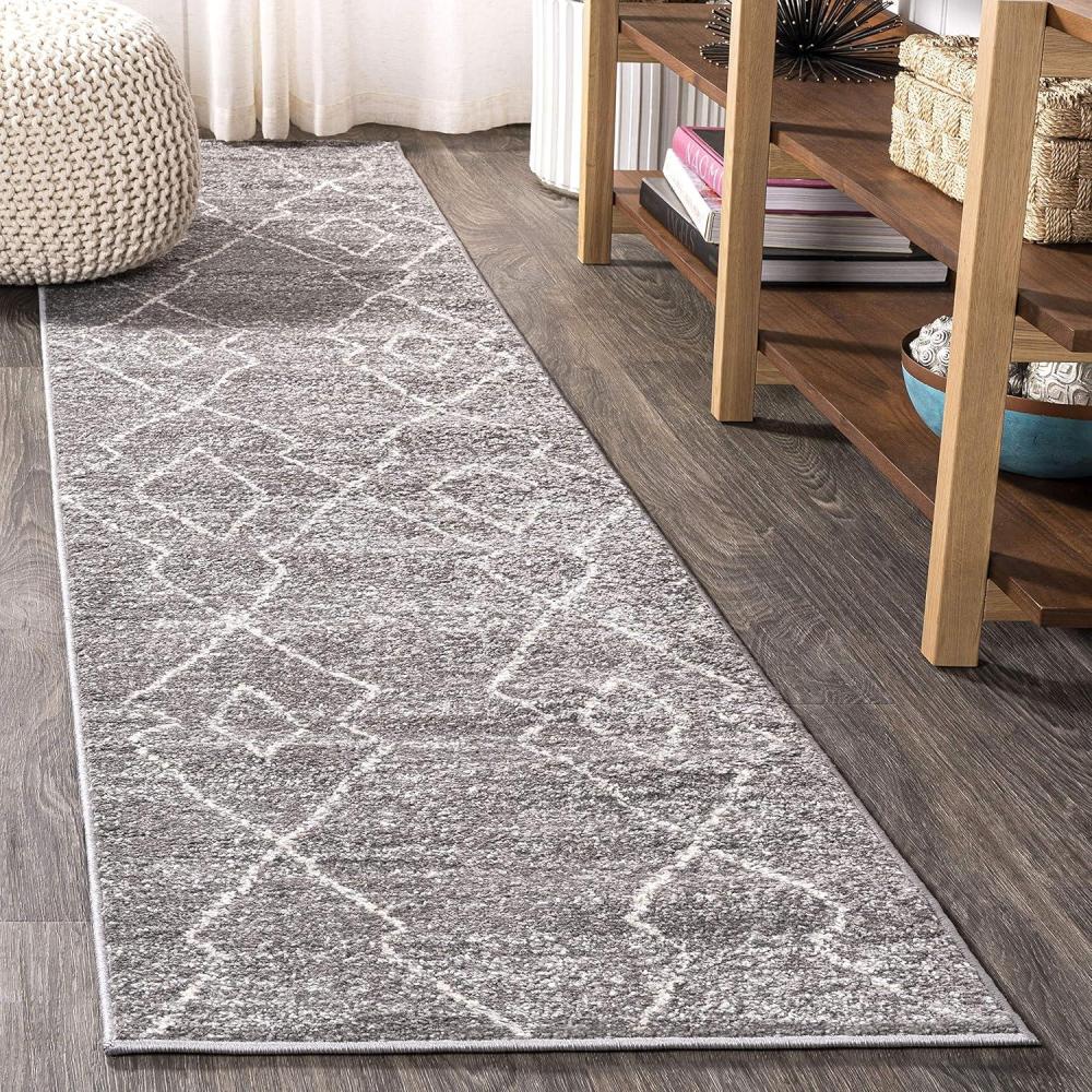 imageJONATHAN Y Alia Moroccan Beni Souk CreamBlack Runner Rug 2x8 Bohemian Scandinavian EasyCleaning for Living Room Bedroom Kitchen Pet Friendly NonShedding MOH202A28GrayCream