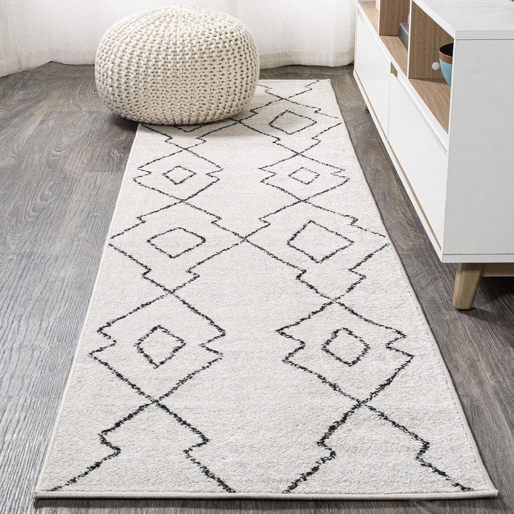 imageJONATHAN Y Alia Moroccan Beni Souk CreamBlack Runner Rug 2x8 Bohemian Scandinavian EasyCleaning for Living Room Bedroom Kitchen Pet Friendly NonShedding MOH202A28CreamBlack