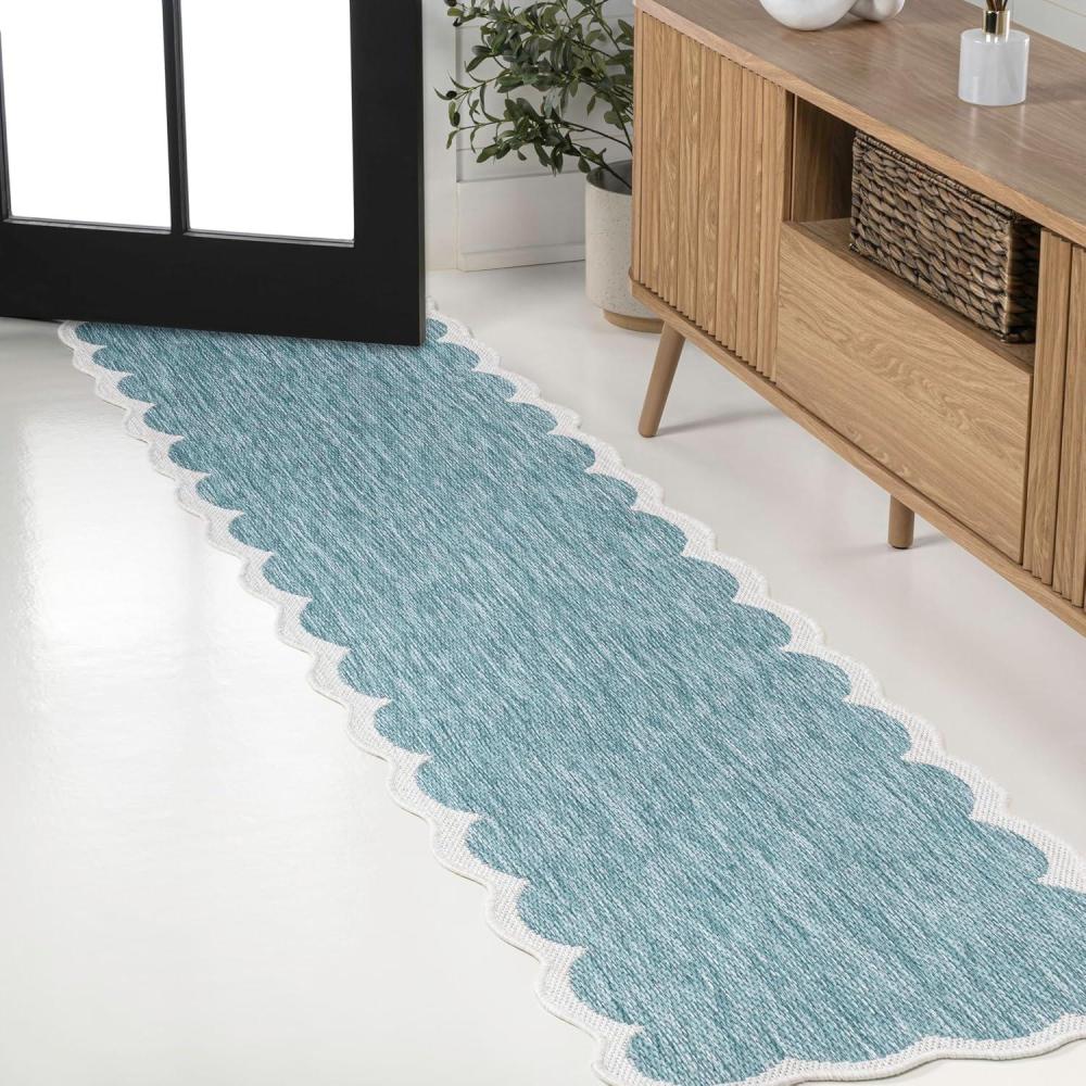 imageJONATHAN Y Cottage TwoTone Scalloped Indoor Outdoor Area Rug 5X8 Light RoseCream Alice Classic for Backyard Patio Porch EasyCleaning High Traffic PetFriendly NonShedding SHP103B5TurquoiseCream