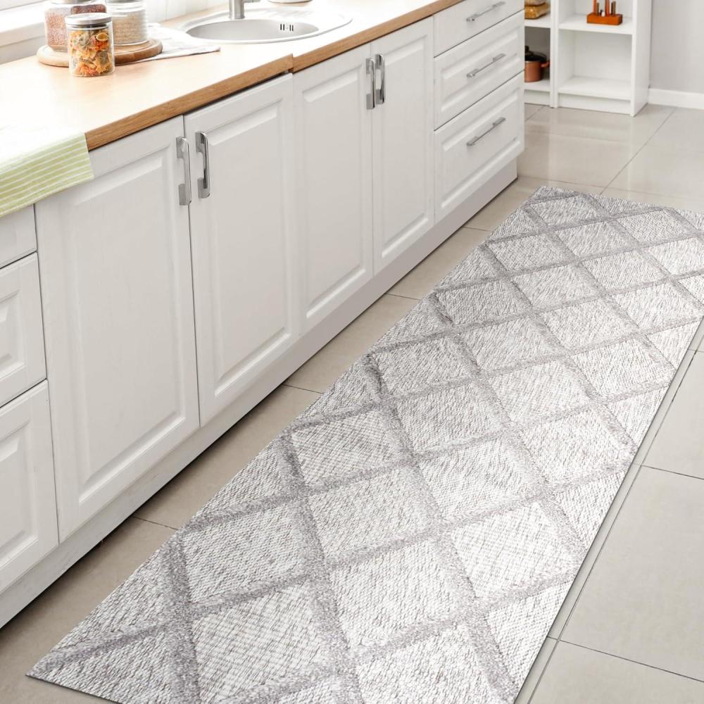 imageJONATHAN Y Diamond Trellis Indoor Outdoor Runner Rug 2X8 Dark Gray Salines for Backyard Patio Porch EasyCleaning High Traffic PetFriendly NonShedding IBZ101A28Light Gray