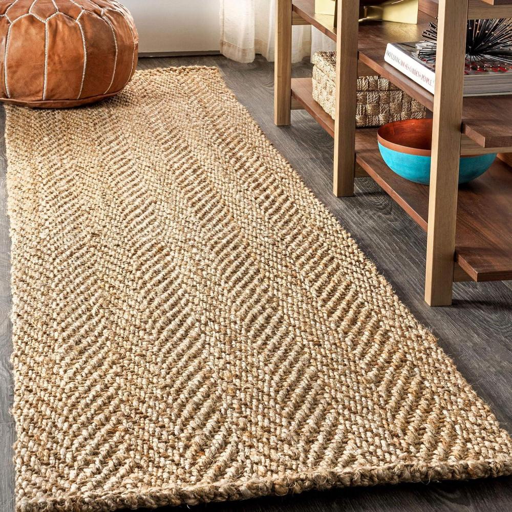 imageJONATHAN Y Espina Hand Woven Herringbone Chunky Jute Natural Runner Rug 2x8 Bohemian Cottage EasyCleaning for Living Room Bedroom Kitchen Pet Friendly NonShedding NFR101A28Natural