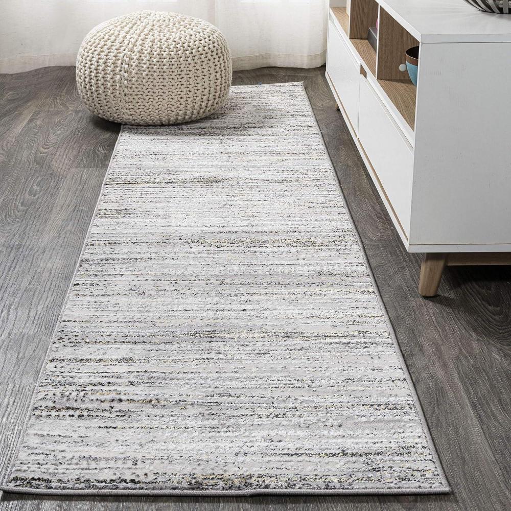 imageJONATHAN Y Loom Strie GrayBlack Runner Rug 2X8 ft Modern for Living Room Bedroom Kitchen Office EasyCleaning High Traffic PetFriendly NonShedding SOR200A28GrayBlack