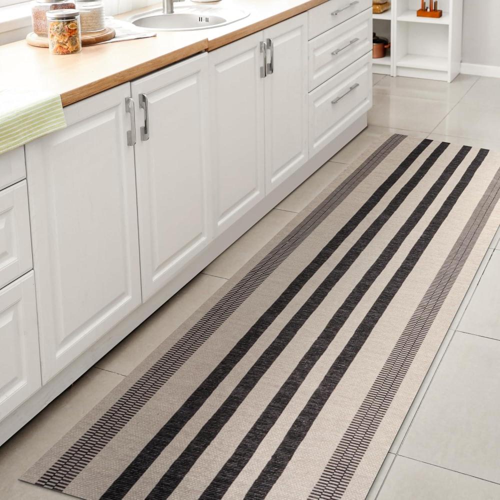 imageJONATHAN Y Machine Washable IvoryPeach Runner Rug 2X8 ft Raita Modern Distressed Stripe for Living Room Bedroom Kitchen Office EasyCleaning High Traffic PetFriendly NonShedding WSH116A28IvoryDark Gray