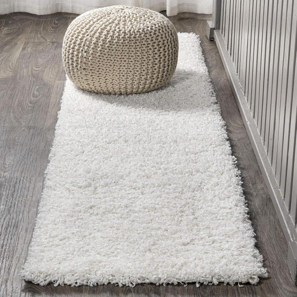 imageJONATHAN Y Mercer Shag Plush White Indoor Area Rug 8x10 Transitional Modern EasyCleaning for Living Room Bedroom Kitchen Pet Friendly NonShedding MCR106A8White