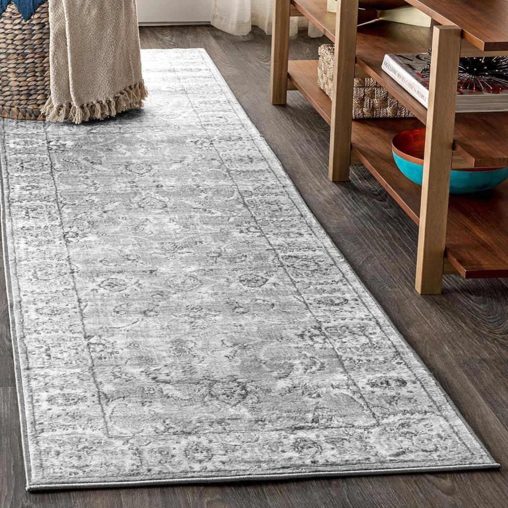 imageJONATHAN Y Modern Vintage Light Grey Runner Rug 2x8 Country Floral EasyCleaning for Living Room Bedroom Kitchen Pet Friendly NonShedding MDP107B28Light Grey