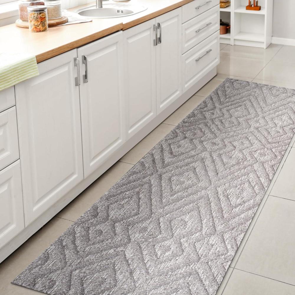 imageJONATHAN Y Moroccan Diamond Indoor Outdoor Round Area Rug 5 Ft Ivory Balansat for Backyard Patio Porch EasyCleaning High Traffic PetFriendly NonShedding IBZ100D5RLight Gray