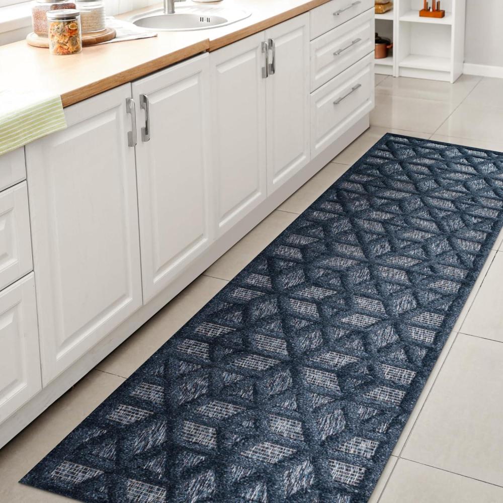 imageJONATHAN Y Neutral Geometric Indoor Outdoor Round Area Rug 5 Ft Dark Gray Talaia for Backyard Patio Porch EasyCleaning High Traffic PetFriendly NonShedding IBZ102A5RNavy