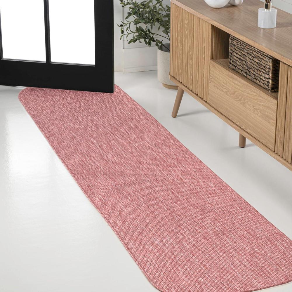 imageJONATHAN Y Radius Corner Solid Indoor Outdoor Runner Rug 2X8 Light Rose Miles Modern Minimalist for Backyard Patio Porch EasyCleaning High Traffic PetFriendly NonShedding SHP100E28Light Rose