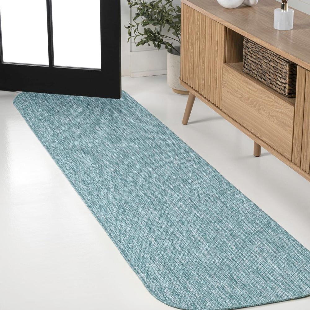 imageJONATHAN Y Radius Corner Solid Indoor Outdoor Runner Rug 2X8 Light Rose Miles Modern Minimalist for Backyard Patio Porch EasyCleaning High Traffic PetFriendly NonShedding SHP100E28Turquoise