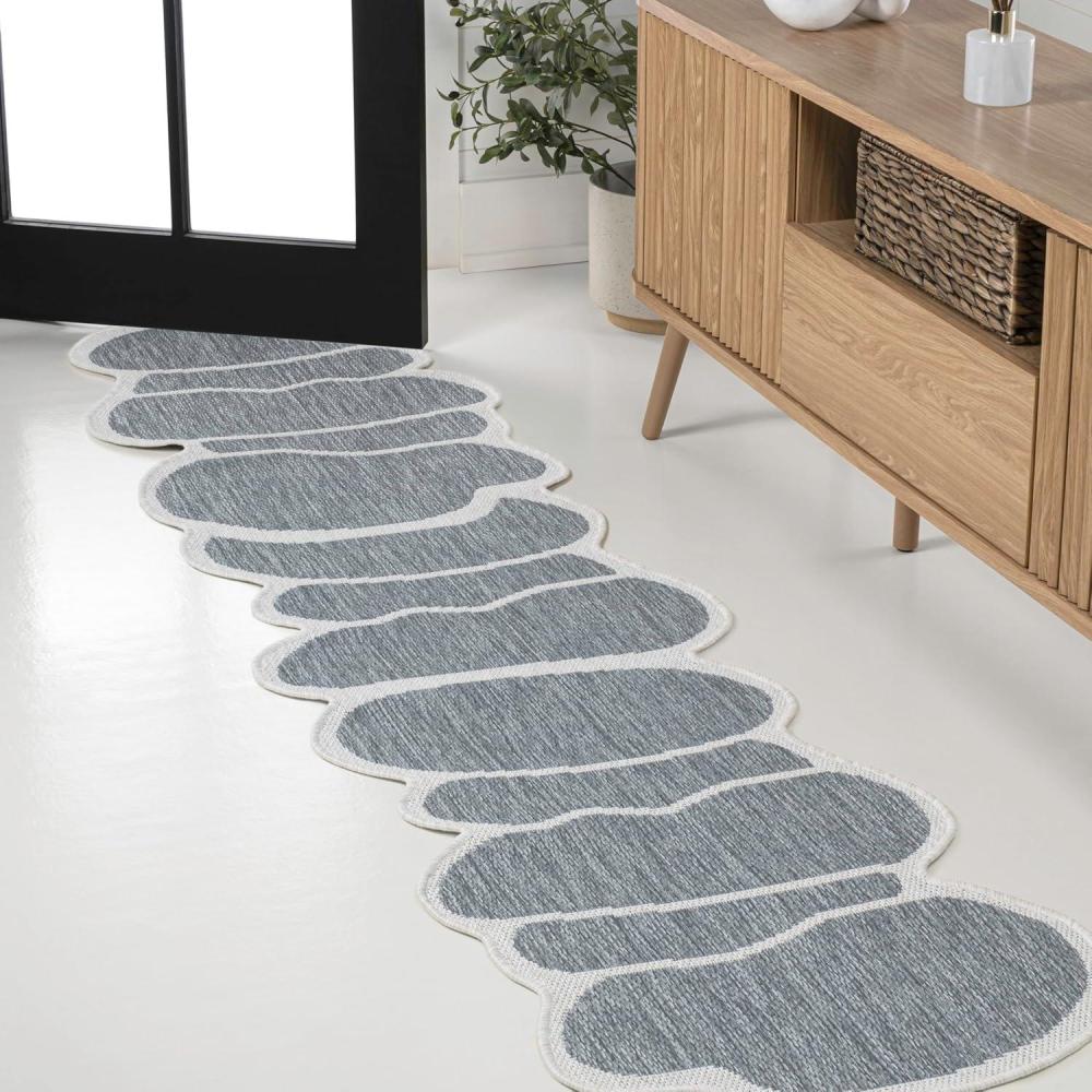 imageJONATHAN Y Rustic Abstract Indoor Outdoor Area Rug 5X8 Light BrownBeige Jasper Modern for Backyard Patio Porch EasyCleaning High Traffic PetFriendly NonShedding SHP101D5BlueCream