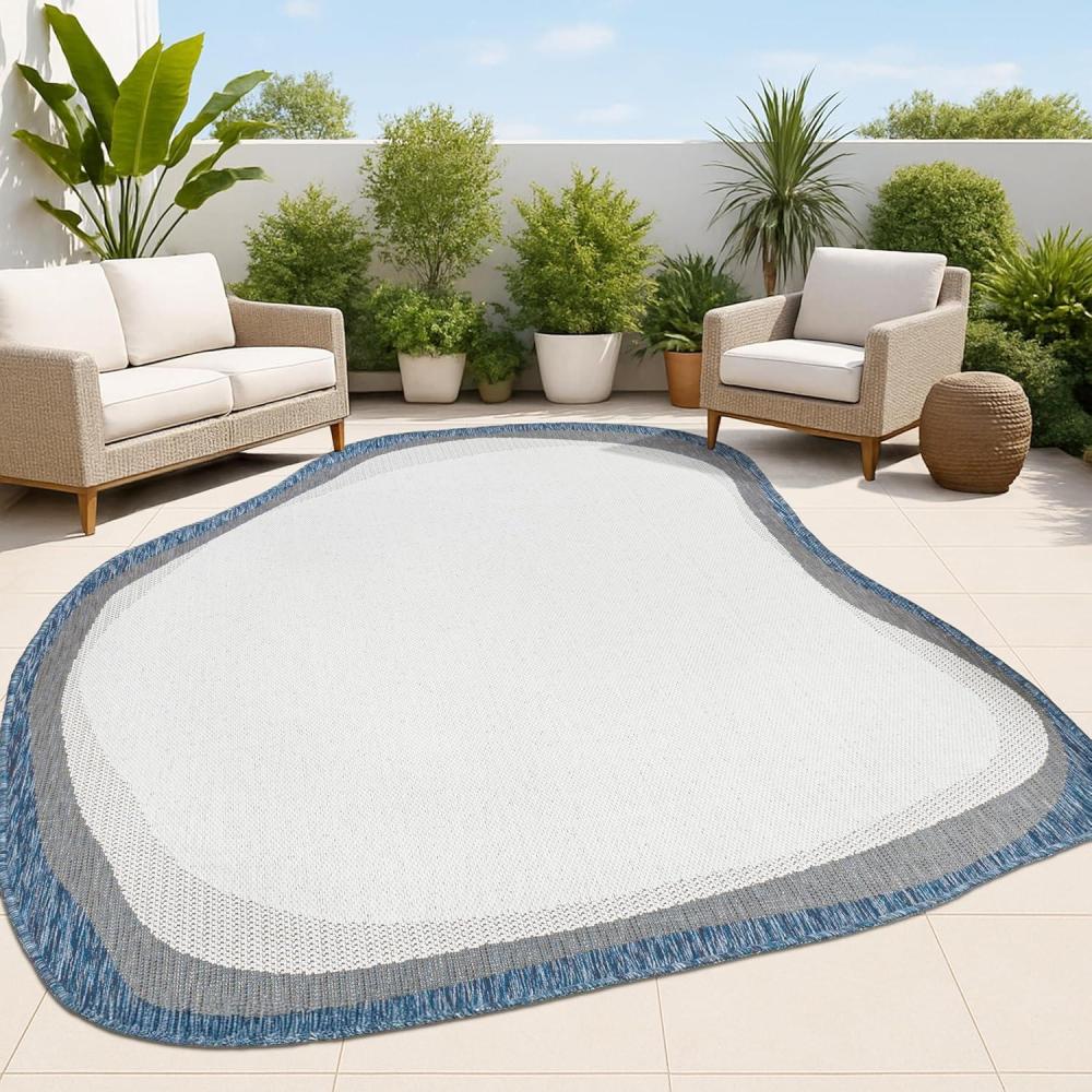 imageJONATHAN Y Rustic Abstract Indoor Outdoor Area Rug 8X10 CreamNavy Wyatt Modern for Backyard Patio Porch EasyCleaning High Traffic PetFriendly NonShedding SHP200D8CreamNavy