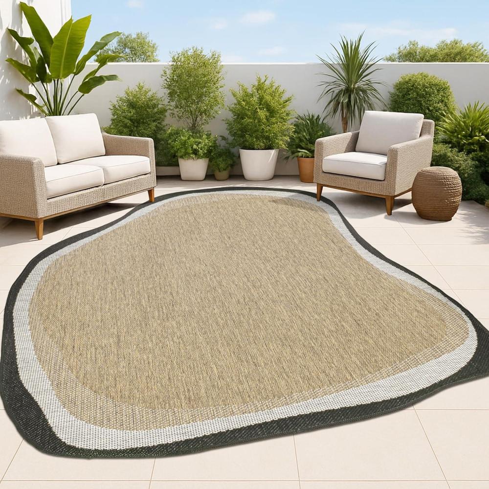 imageJONATHAN Y Rustic Abstract Indoor Outdoor Area Rug 8X10 CreamNavy Wyatt Modern for Backyard Patio Porch EasyCleaning High Traffic PetFriendly NonShedding SHP200D8BrownBlack