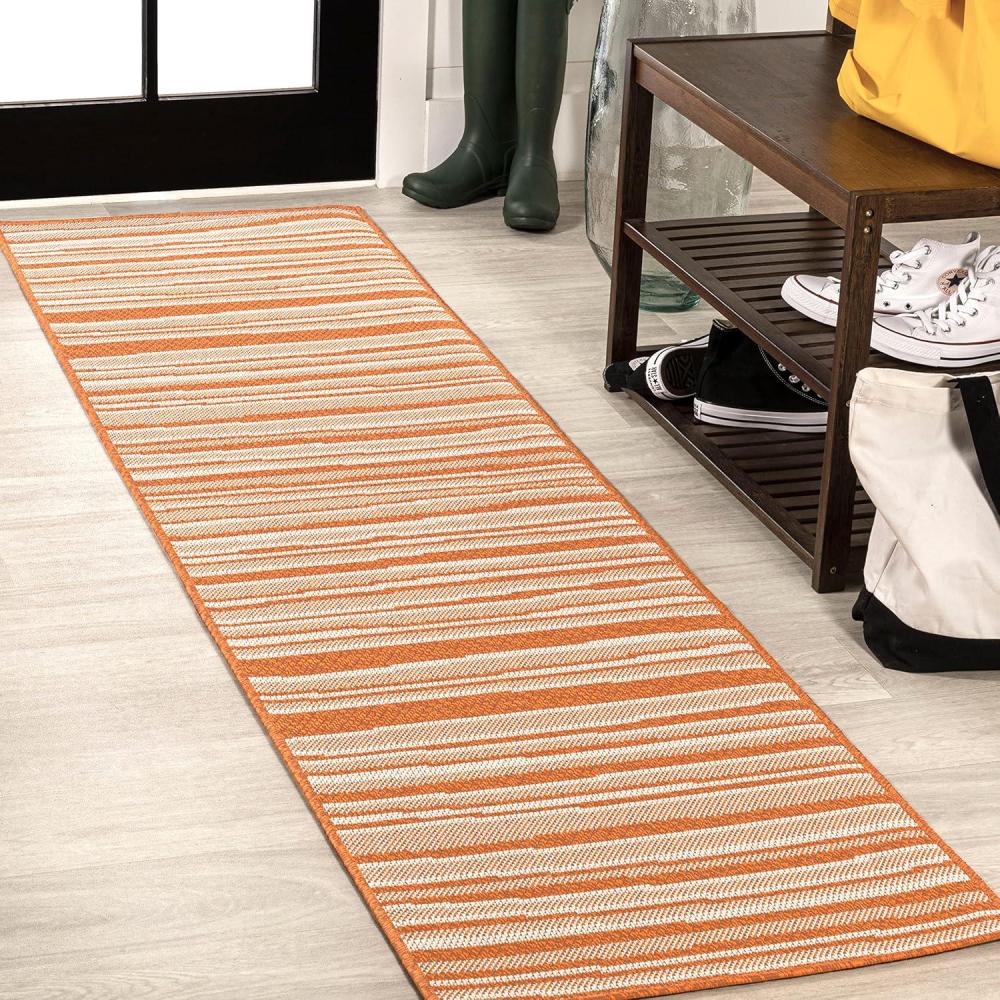 imageJONATHAN Y Wavy Stripe Indoor Outdoor Runner Rug 2X8 OrangeCream Castara Modern for Backyard Patio Porch EasyCleaning High Traffic PetFriendly NonShedding SMB205B28OrangeCream