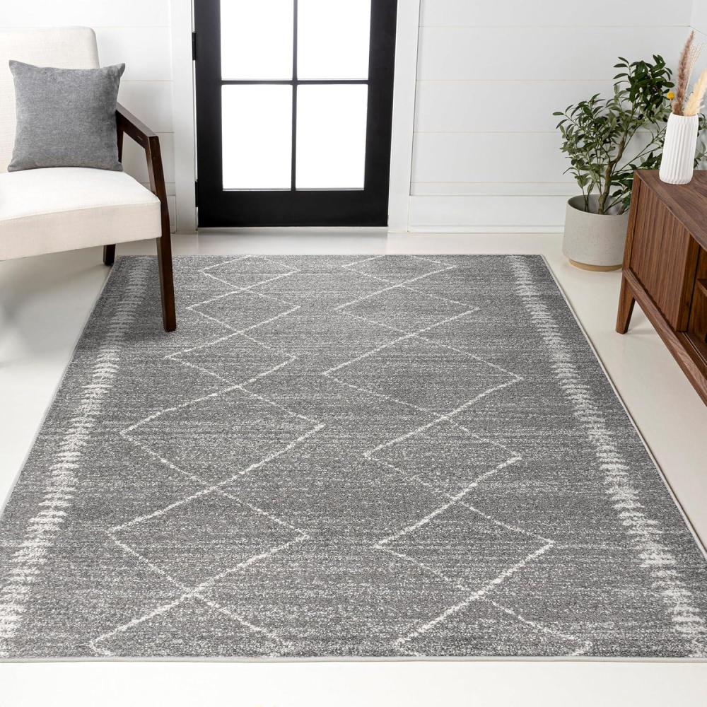 imageJONATHAN Y Zaina Moroccan Beni Souk CreamBlack Indoor Area Rug 8x10 Contemporary Modern EasyCleaning for Living Room Bedroom Kitchen Pet Friendly NonShedding MOH203A8GrayCream