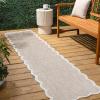 JONATHAN Y Cottage Two-Tone Scalloped Indoor Outdoor Area Rug 5X8 Light Rose/Cream, Alice Classic for Backyard, Patio, Porch, Easy-Cleaning, High Traffic, Pet-Friendly, Non-Shedding (SHP103B-5)(Beige/Cream)