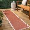 JONATHAN Y Cottage Two-Tone Scalloped Indoor Outdoor Area Rug 5X8 Light Rose/Cream, Alice Classic for Backyard, Patio, Porch, Easy-Cleaning, High Traffic, Pet-Friendly, Non-Shedding (SHP103B-5)(Terra/Cream)