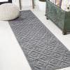 JONATHAN Y Diamond Trellis Indoor Outdoor Round Area Rug 5 Ft Dark Gray, Portmany Neutral for Backyard, Patio, Porch, Easy-Cleaning, High Traffic, Pet-Friendly, Non-Shedding (IBZ104A-5R)(Dark Gray)