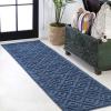 JONATHAN Y Diamond Trellis Indoor Outdoor Round Area Rug 5 Ft Dark Gray, Portmany Neutral for Backyard, Patio, Porch, Easy-Cleaning, High Traffic, Pet-Friendly, Non-Shedding (IBZ104A-5R)(Navy)