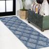 JONATHAN Y Diamond Trellis Indoor Outdoor Runner Rug 2X8 Dark Gray, Salines for Backyard, Patio, Porch, Easy-Cleaning, High Traffic, Pet-Friendly, Non-Shedding (IBZ101A-28)(Navy)