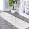 JONATHAN Y Diamond Trellis Indoor Outdoor Runner Rug 2X8 Dark Gray, Salines for Backyard, Patio, Porch, Easy-Cleaning, High Traffic, Pet-Friendly, Non-Shedding (IBZ101A-28)(Ivory)