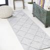JONATHAN Y Diamond Trellis Indoor Outdoor Runner Rug 2X8 Dark Gray, Salines for Backyard, Patio, Porch, Easy-Cleaning, High Traffic, Pet-Friendly, Non-Shedding (IBZ101A-28)(Light Gray)