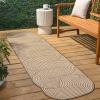 JONATHAN Y Geometric Arch Stripe Indoor Outdoor Area Rug 8X10 Cream/Navy, Margot Modern for Backyard, Patio, Porch, Easy-Cleaning, High Traffic, Pet-Friendly, Non-Shedding (SHP201C-8)(Beige/Brown)