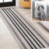 JONATHAN Y Machine Washable Ivory/Peach Runner Rug 2X8 ft, Raita Modern Distressed Stripe for Living Room, Bedroom, Kitchen, Office, Easy-Cleaning, High Traffic, Pet-Friendly, Non-Shedding WSH116A-28(Ivory/Dark Gray)