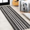 JONATHAN Y Machine Washable Ivory/Peach Runner Rug 2X8 ft, Raita Modern Distressed Stripe for Living Room, Bedroom, Kitchen, Office, Easy-Cleaning, High Traffic, Pet-Friendly, Non-Shedding WSH116A-28(Black/Ivory)