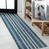 JONATHAN Y Machine Washable Ivory/Peach Runner Rug 2X8 ft, Raita Modern Distressed Stripe for Living Room, Bedroom, Kitchen, Office, Easy-Cleaning, High Traffic, Pet-Friendly, Non-Shedding WSH116A-28(Blue/Cream)