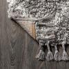 JONATHAN Y Mercer Shag Plush Tassel Ivory/Gray Indoor Area Rug, 8×10, Moroccan Geometric Trellis, Contemporary, Easy-Cleaning for Living Room, Bedroom, Kitchen, Pet Friendly, Non-Shedding (MCR102B-8)(Grey/Ivory)