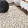 JONATHAN Y Mercer Shag Plush White Indoor Area Rug, 8×10, Transitional, Modern, Easy-Cleaning for Living Room, Bedroom, Kitchen, Pet Friendly, Non-Shedding (MCR106A-8)(Cream)
