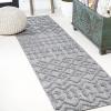 JONATHAN Y Moroccan Diamond Indoor Outdoor Round Area Rug 5 Ft Light Gray, Peralta for Backyard, Patio, Porch, Easy-Cleaning, High Traffic, Pet-Friendly, Non-Shedding (IBZ103C-5R)(Dark Gray)