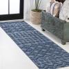 JONATHAN Y Moroccan Diamond Indoor Outdoor Round Area Rug 5 Ft Light Gray, Peralta for Backyard, Patio, Porch, Easy-Cleaning, High Traffic, Pet-Friendly, Non-Shedding (IBZ103C-5R)(Navy)
