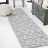 JONATHAN Y Neutral Geometric Indoor Outdoor Round Area Rug 5 Ft Dark Gray, Talaia for Backyard, Patio, Porch, Easy-Cleaning, High Traffic, Pet-Friendly, Non-Shedding (IBZ102A-5R)(Light Gray)