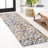 JONATHAN Y Ornate Trellis Indoor Outdoor Runner Rug 2X8 Cream/Blue/Orange, Cetara for Backyard, Patio, Porch, Easy-Cleaning, High Traffic, Pet-Friendly, Non-Shedding (AMC111A-28)(2’3″ x 8′ (Runner))