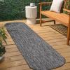 JONATHAN Y Radius Corner Solid Indoor Outdoor Runner Rug 2X8 Light Rose, Miles Modern Minimalist for Backyard, Patio, Porch, Easy-Cleaning, High Traffic, Pet-Friendly, Non-Shedding (SHP100E-28)(Dark Gray)