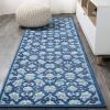 JONATHAN Y Tile Trellis Indoor Outdoor Runner Rug 2X8 Light Gray/Blue, Gallia High-Low for Backyard, Patio, Porch, Easy-Cleaning, High Traffic, Pet-Friendly, Non-Shedding (AMC107B-28)(Light Gray/Blue)