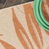 JONATHAN Y Tropical Palm Leaf Indoor Outdoor Runner Rug 2X8 Cream/Orange, Havana for Backyard, Patio, Porch, Easy-Cleaning, High Traffic, Pet-Friendly, Non-Shedding (SMB208A-28)(Cream/Orange)