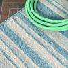 JONATHAN Y Wavy Stripe Indoor Outdoor Runner Rug 2X8 Orange/Cream, Castara Modern for Backyard, Patio, Porch, Easy-Cleaning, High Traffic, Pet-Friendly, Non-Shedding (SMB205B-28)(Aqua/Cream)