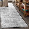 JONATHAN Y Modern Vintage Light Grey Runner Rug, 2×8, Country, Floral, Easy-Cleaning for Living Room, Bedroom, Kitchen, Pet Friendly, Non-Shedding (MDP107B-28)(Light Grey)