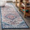 JONATHAN Y Modern Vintage Medallion Gray Runner Rug, 2×10, Country, Floral, Easy-Cleaning for Living Room, Bedroom, Kitchen, Pet Friendly, Non-Shedding (MDP104B-210)(Light Pink navy)