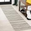 JONATHAN Y Wavy Stripe Indoor Outdoor Runner Rug 2X8 Orange/Cream, Castara Modern for Backyard, Patio, Porch, Easy-Cleaning, High Traffic, Pet-Friendly, Non-Shedding (SMB205B-28)(Cream/Dark Gray)